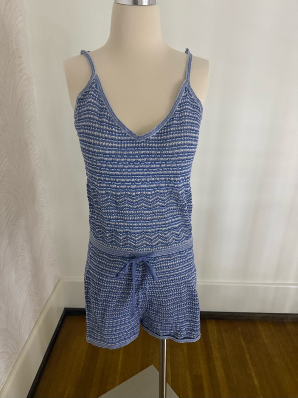 Blue Striped Knit Romper - Women's Intimates & Sleepwear